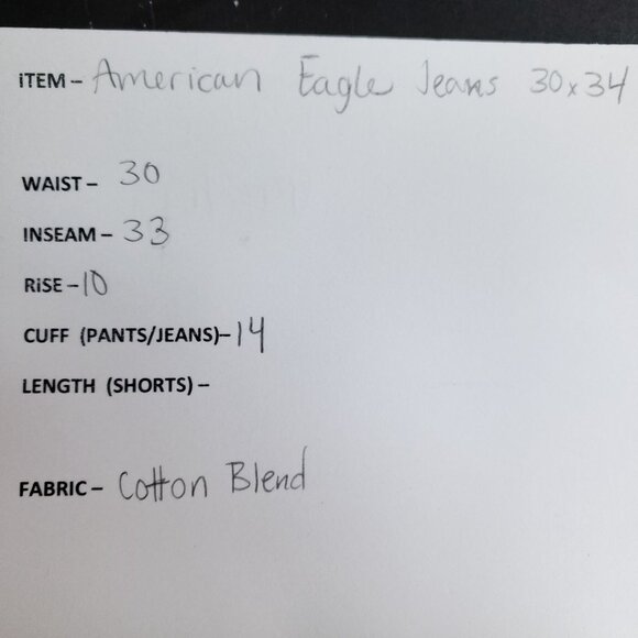 American Eagle Slim Straight Jeans Men's Size 30x34 Stretch - Picture 6 of 7